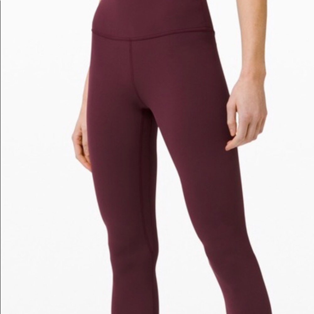 maroon lululemon leggings w mesh